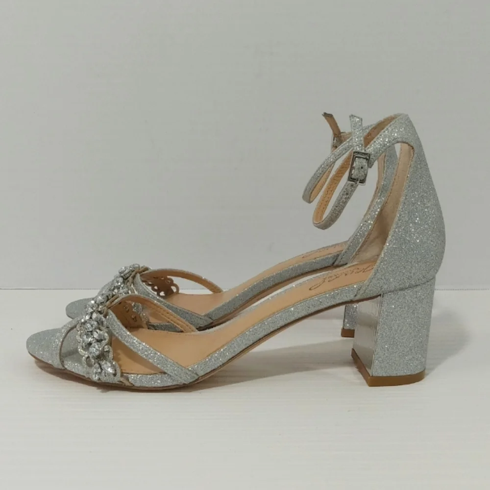 JEWEL BADGLEY MISCHKA Giona Silver Sandal Women's Size 8.5
